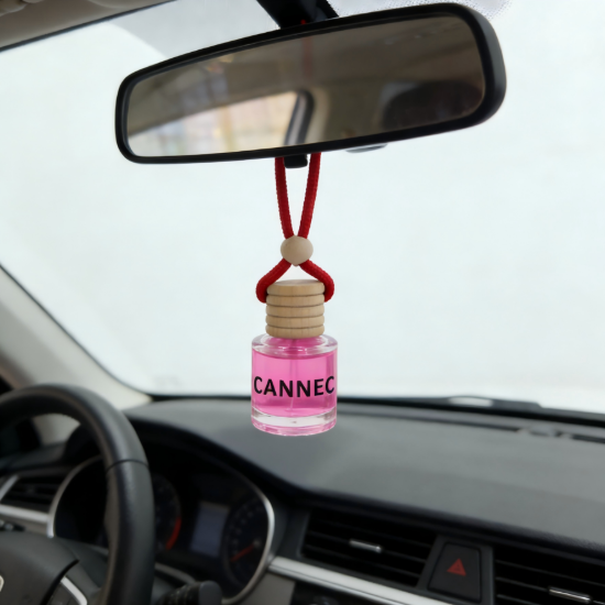 Picture of CANNEC Car Air Freshener Hanging Diffuser | Neon Pink Oil Bottle with Red